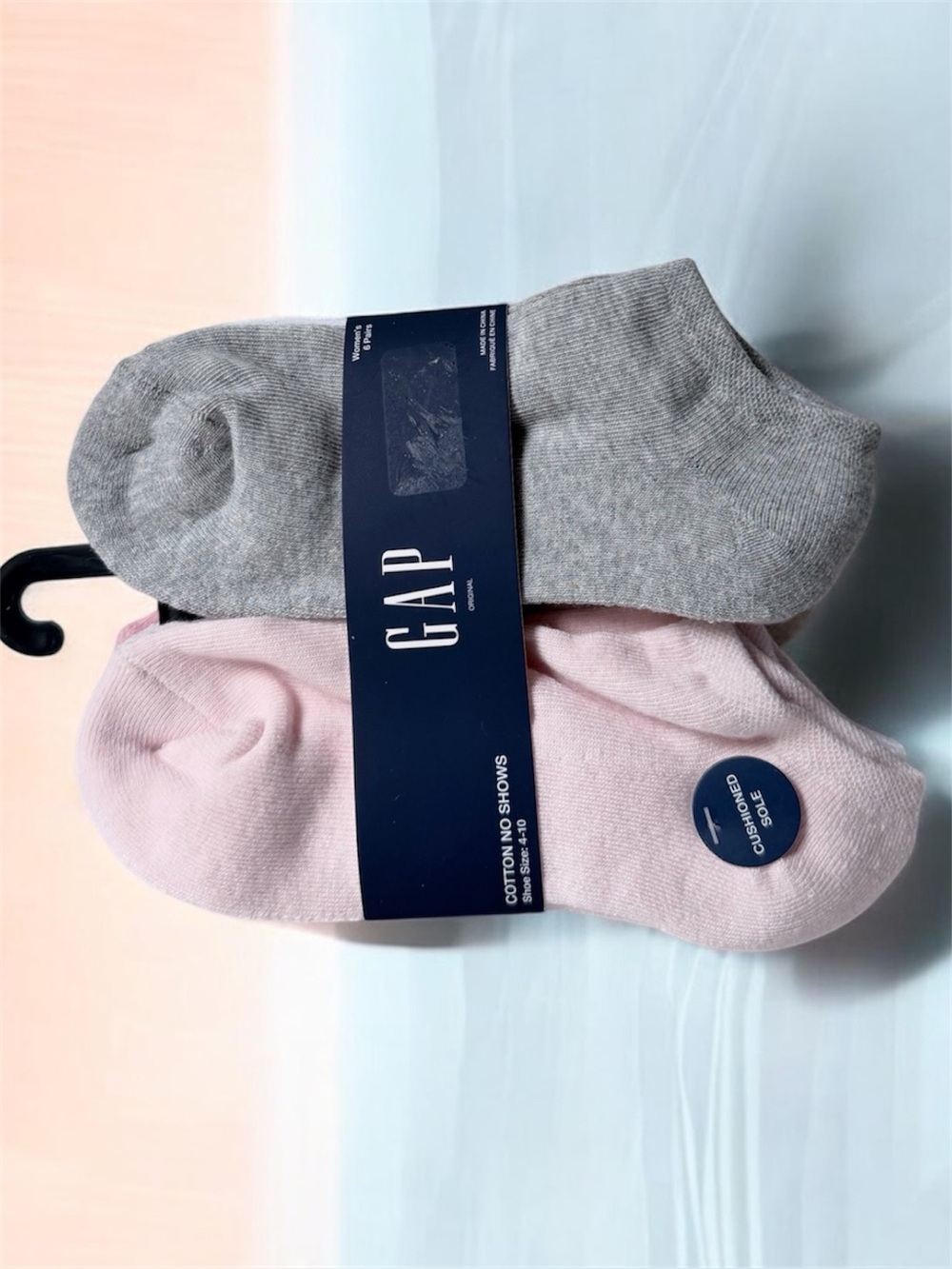 Gap not show cotton Socks — Light Gray ,Pale Pink,beige,white 6 pairs